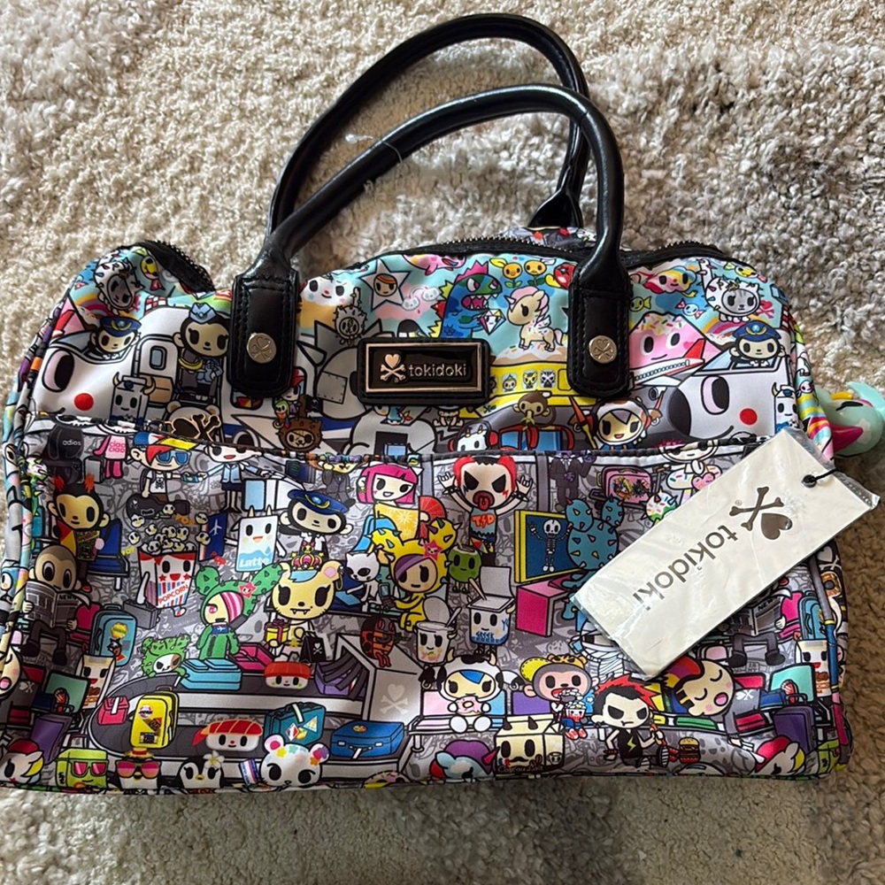 Tokidoki Multicolor Tote Bag with Pop Culture Design